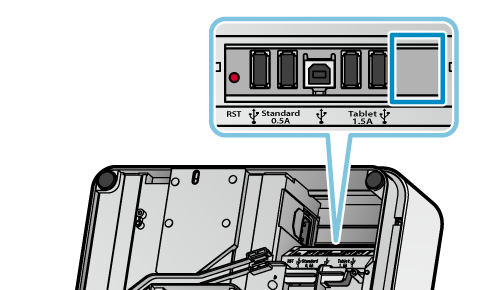 Illustration of bottom panel (when external drawer connection is not supported)