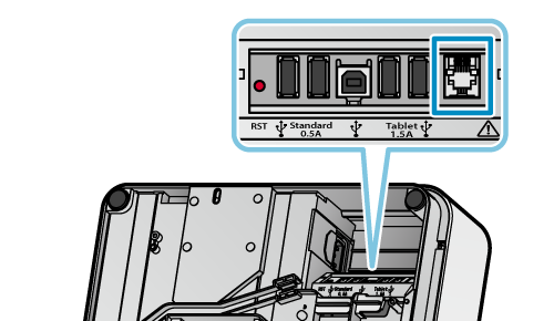 Illustration of bottom panel (when external drawer connection is supported)
