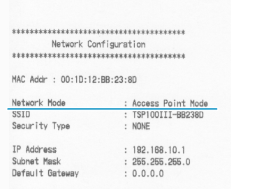 Access Point Mode - Self-Printing sample